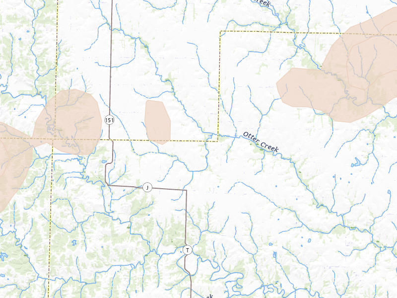 Radar-estimated hail-size map of the storm over Holliday, MO