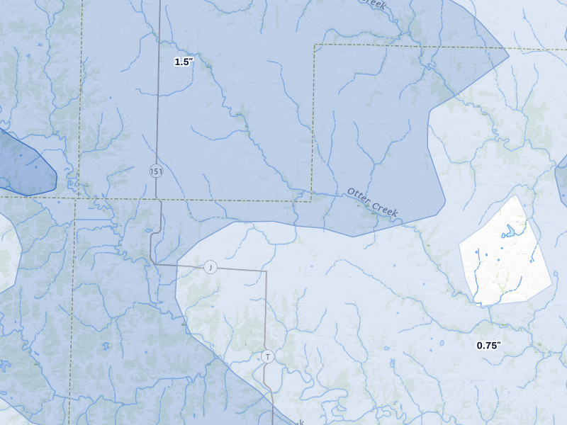 NEXRAD radar-signature map of the hail storm over Holliday, MO on May 4, 2026