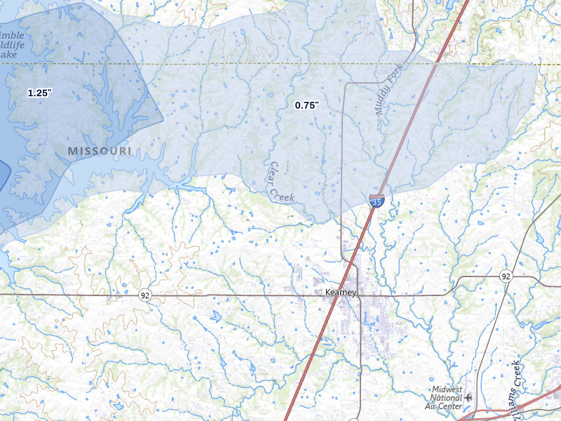 NEXRAD radar-signature map of the hail storm over Holt, MO on May 31, 2026
