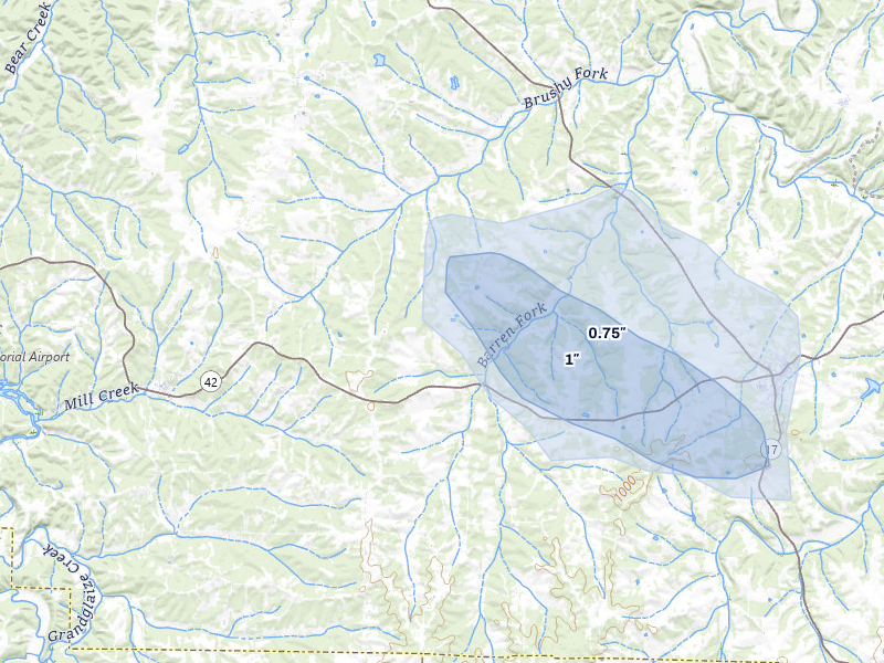 NEXRAD radar-signature map of the hail storm over Iberia, MO on May 18, 2026