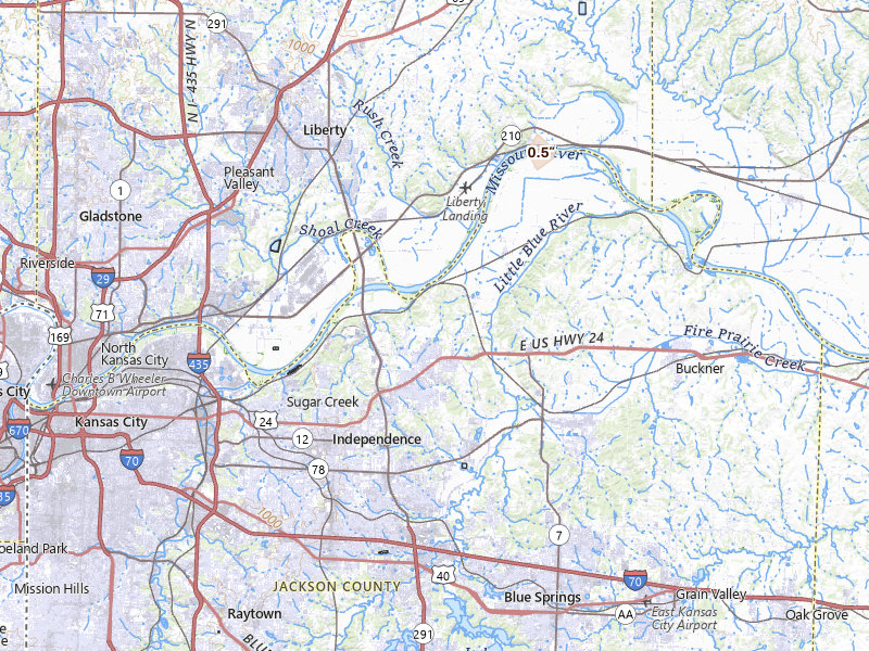 Radar-estimated hail-size map of the storm over Independence, MO on Jun 4, 2026