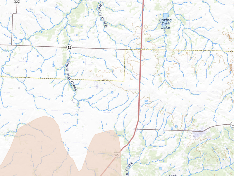 Radar-estimated hail-size map of the storm over Ionia, MO on Apr 26, 2026