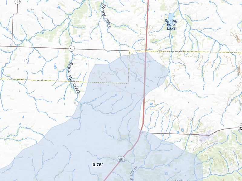 NEXRAD radar-signature map of the hail storm over Ionia, MO on Apr 26, 2026