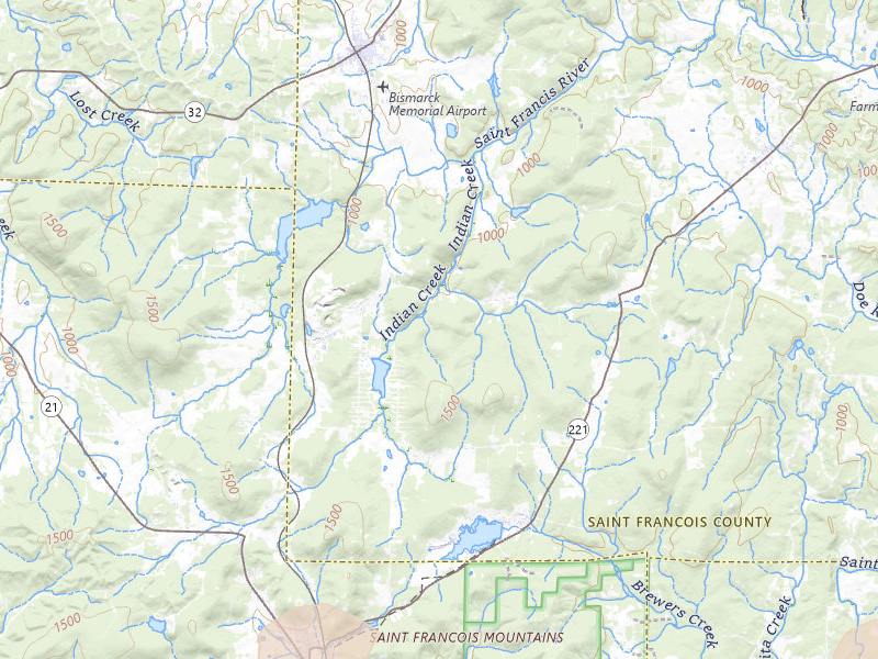 Radar-estimated hail-size map of the storm over Ironton, MO on Jun 1, 2026