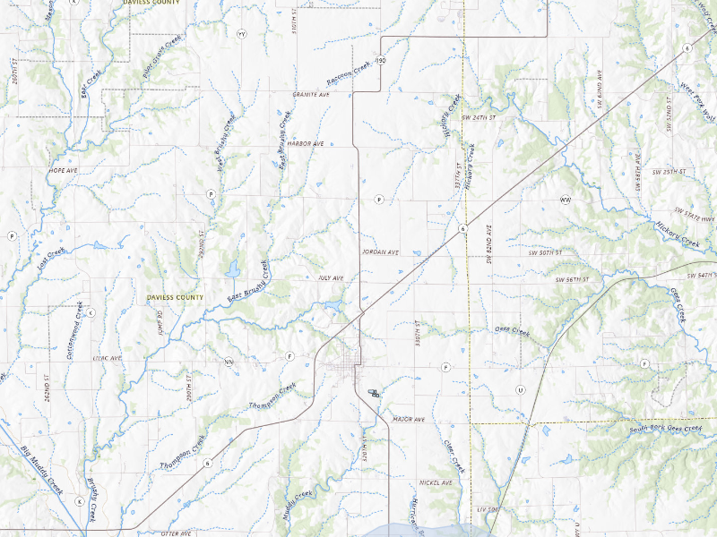 NEXRAD radar-signature map of the hail storm over Jamesport, MO on Aug 14, 2026