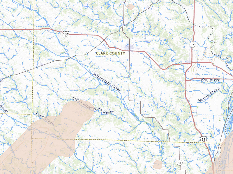 Radar-estimated hail-size map of the storm over Kahoka, MO on Apr 17, 2026