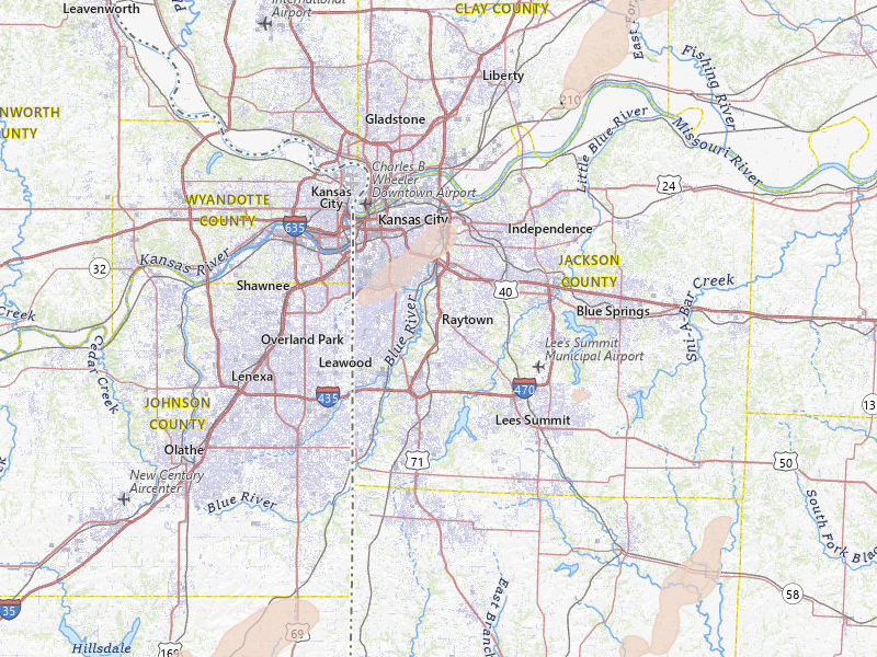 Radar-estimated hail-size map of the storm over Kansas City, MO