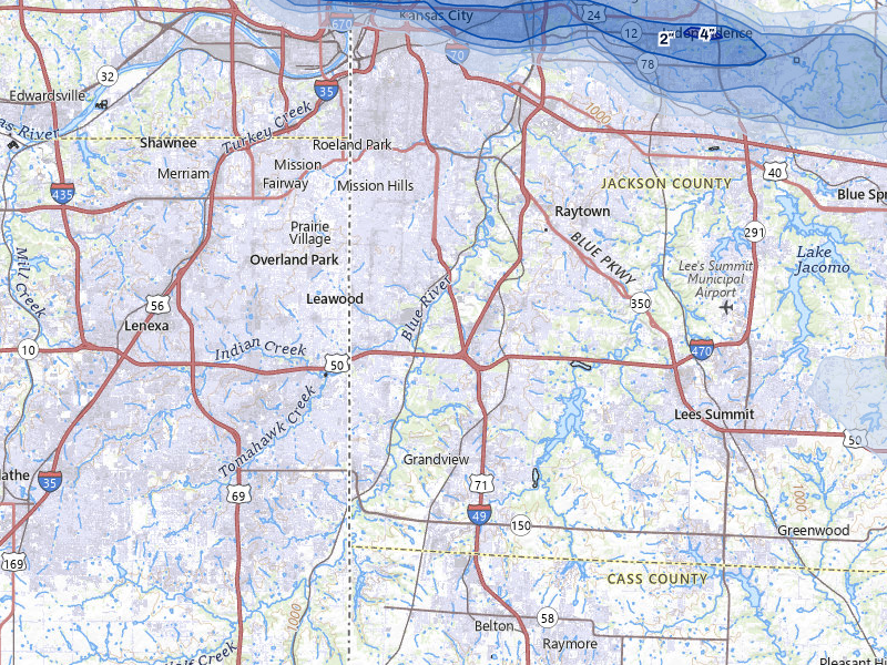 NEXRAD radar-signature map of the hail storm over Kansas City, MO on Aug 18, 2026
