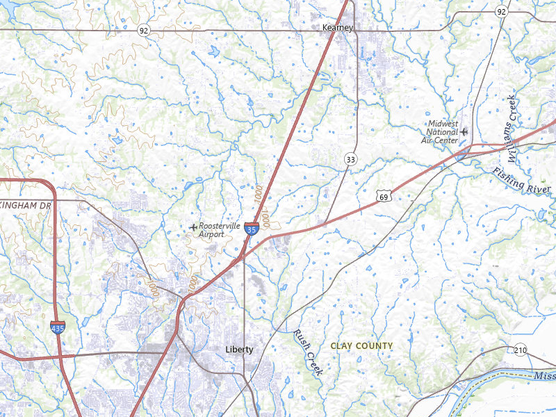 NEXRAD radar-signature map of the hail storm over Kearney, MO on Aug 18, 2026