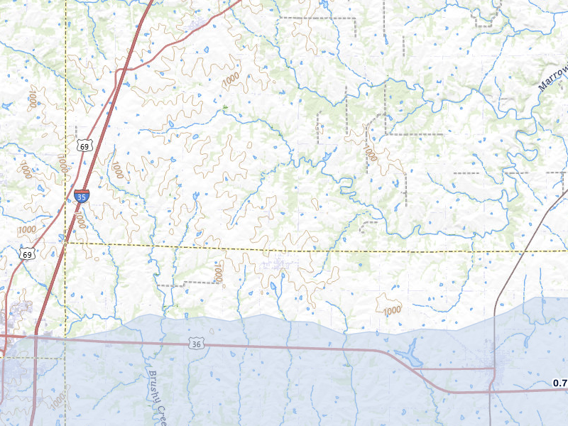 NEXRAD radar-signature map of the hail storm over Kidder, MO on Jul 10, 2026