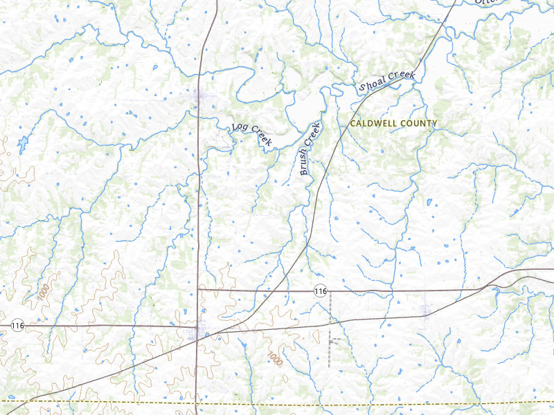 NEXRAD radar-signature map of the hail storm over Kingston, MO on Jul 10, 2026