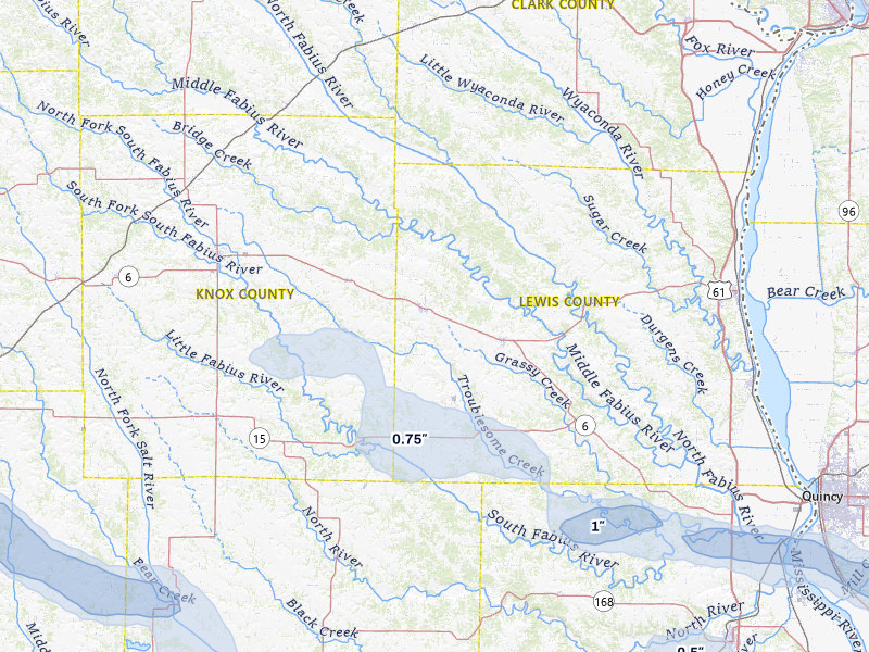 NEXRAD radar-signature map of the hail storm over La Belle, MO on May 4, 2026