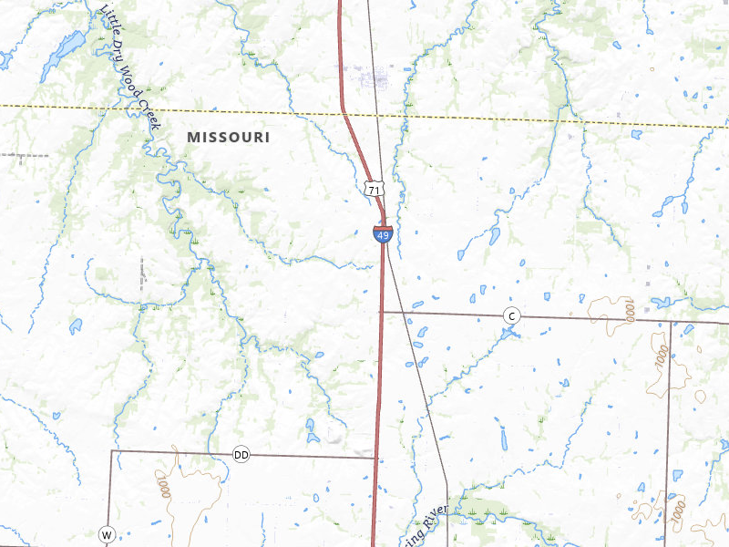 Radar-estimated hail-size map of the storm over Lamar, MO on May 18, 2026