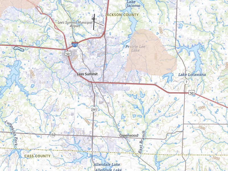 Radar-estimated hail-size map of the storm over Lees Summit, MO on Mar 10, 2026