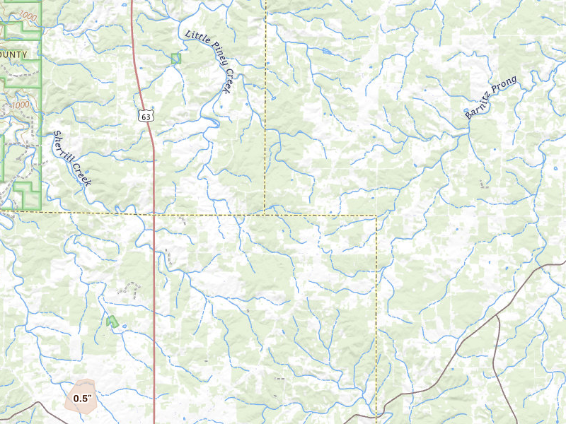 Radar-estimated hail-size map of the storm over Lenox, MO on Apr 28, 2026