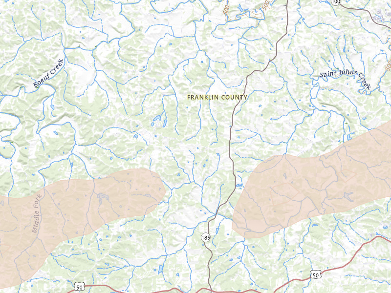 Radar-estimated hail-size map of the storm over Leslie, MO on Apr 27, 2026