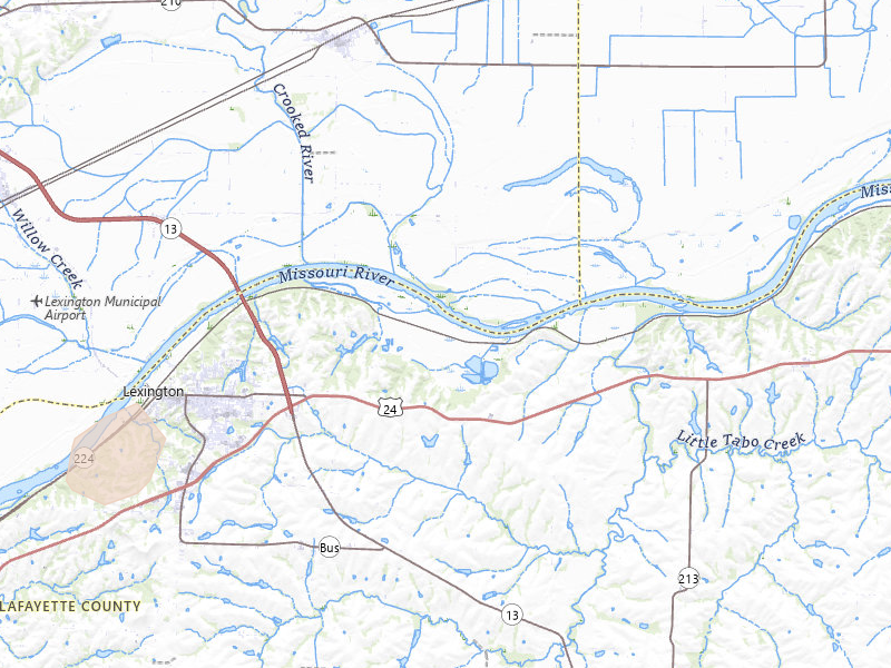 Radar-estimated hail-size map of the storm over Lexington, MO on Apr 26, 2026