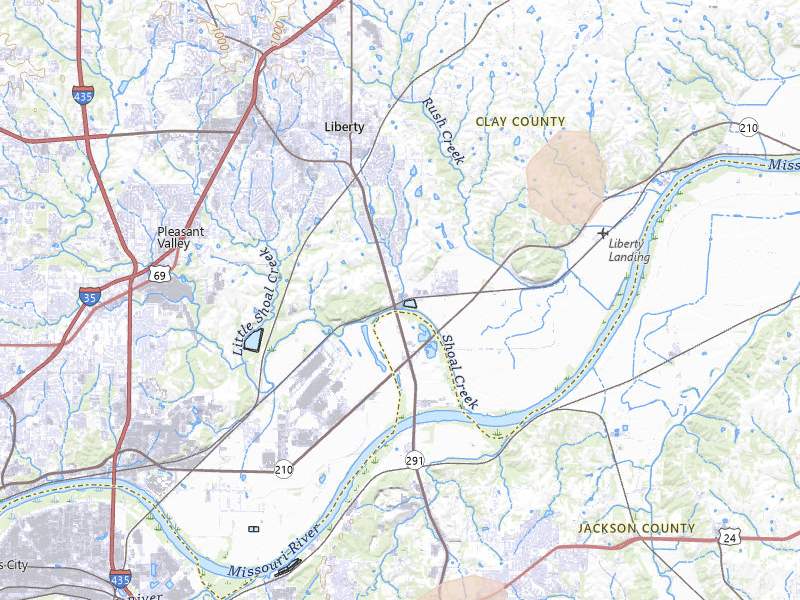 Radar-estimated hail-size map of the storm over Liberty, MO on Apr 17, 2026