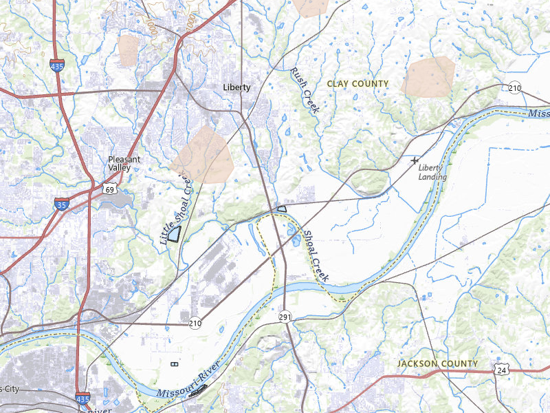 Radar-estimated hail-size map of the storm over Liberty, MO on Aug 9, 2026