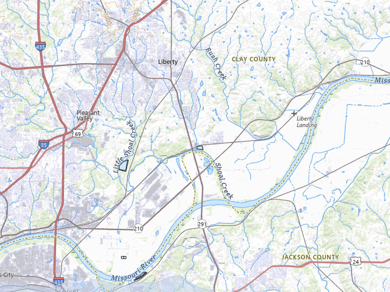 NEXRAD radar-signature map of the hail storm over Liberty, MO on Aug 18, 2026