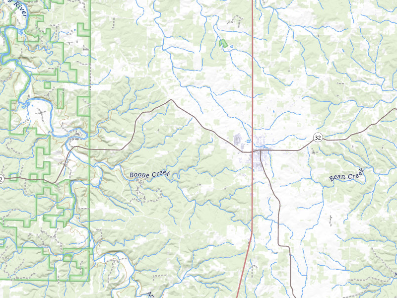 Radar-estimated hail-size map of the storm over Licking, MO on Mar 4, 2026