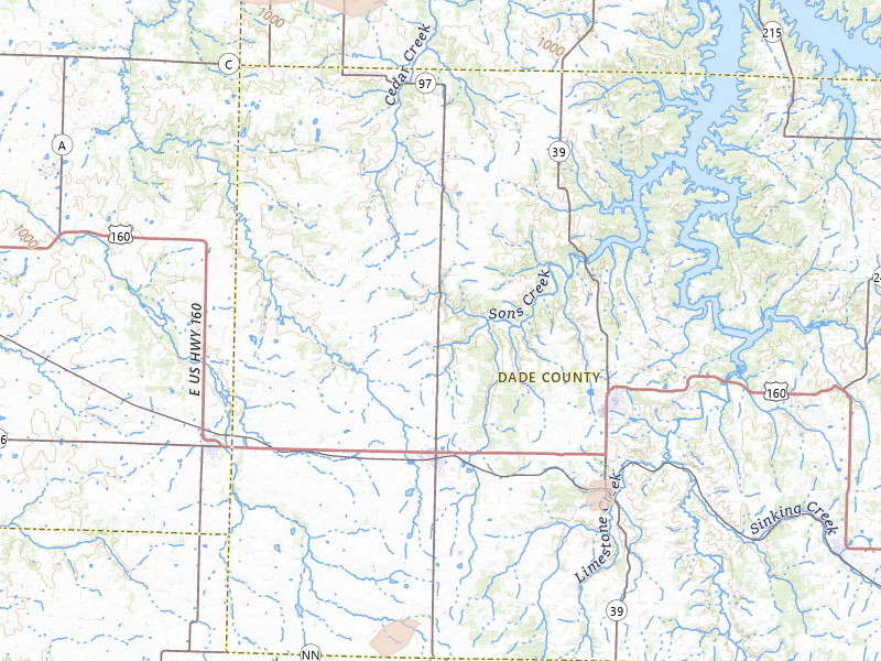 Radar-estimated hail-size map of the storm over Lockwood, MO on Jun 25, 2026