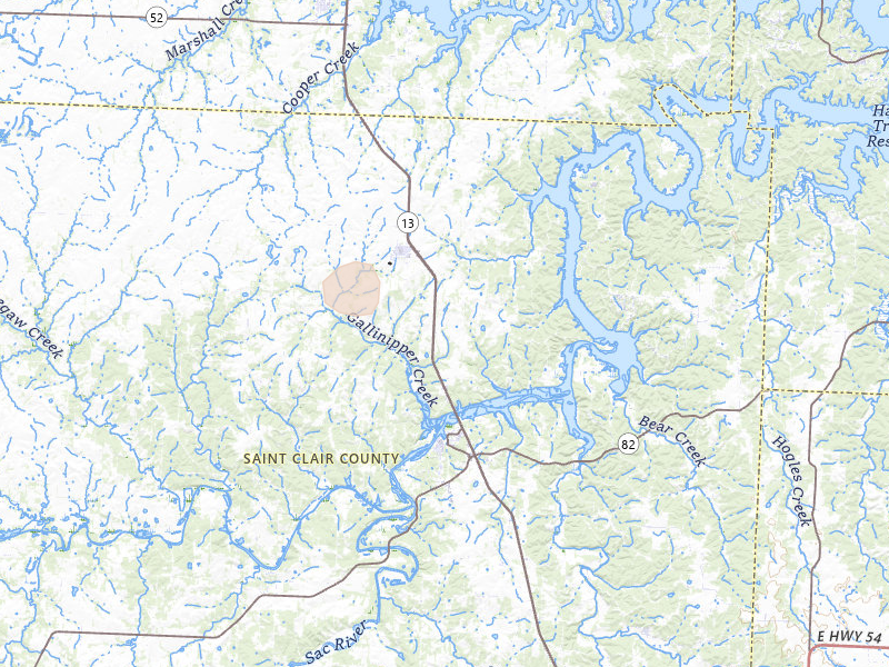 Radar-estimated hail-size map of the storm over Lowry City, MO