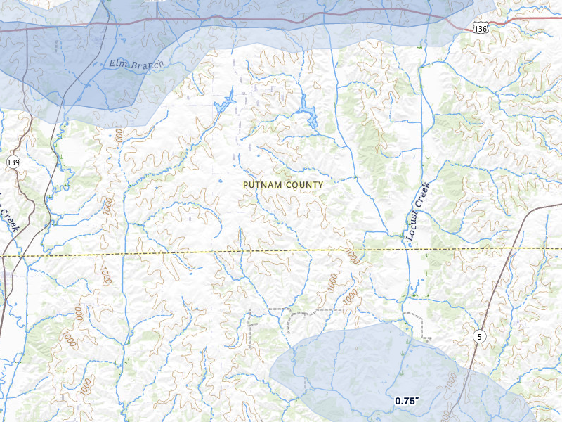 NEXRAD radar-signature map of the hail storm over Lucerne, MO on Aug 4, 2026