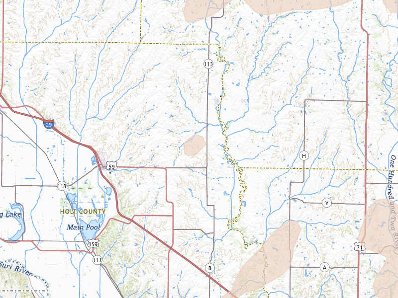 Radar-estimated hail-size map of the storm over Maitland, MO on May 16, 2026