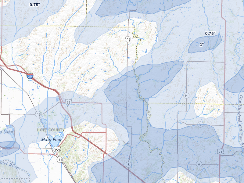 NEXRAD radar-signature map of the hail storm over Maitland, MO on May 16, 2026