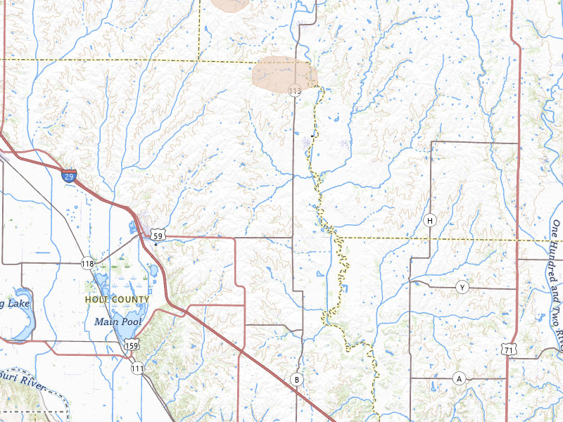 Radar-estimated hail-size map of the storm over Maitland, MO on Jul 8, 2026