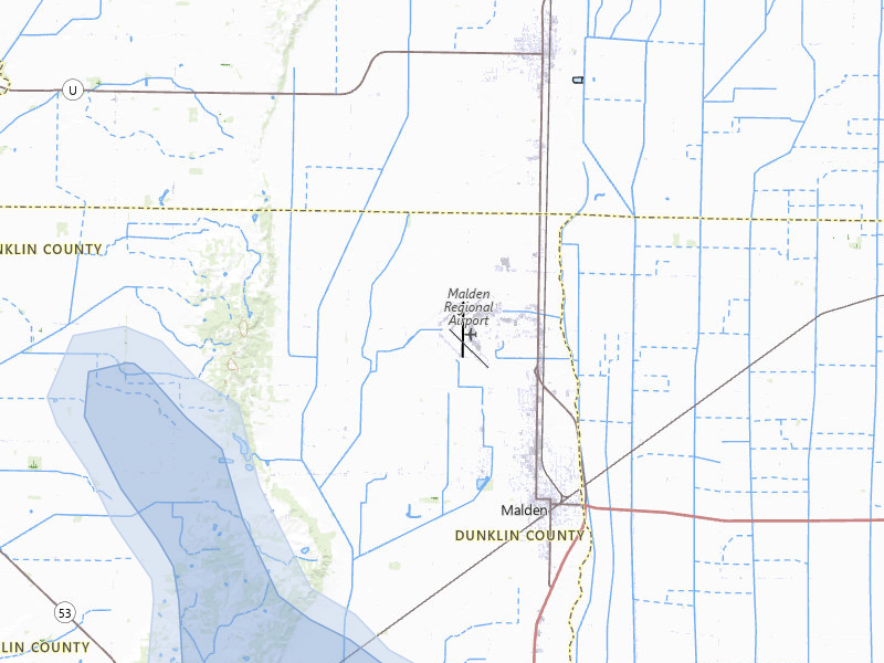 NEXRAD radar-signature map of the hail storm over Malden, MO on May 31, 2026