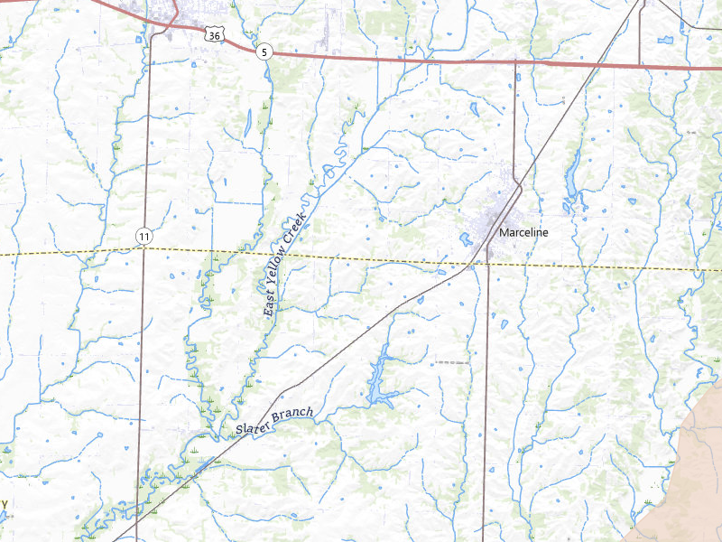Radar-estimated hail-size map of the storm over Marceline, MO on Apr 26, 2026
