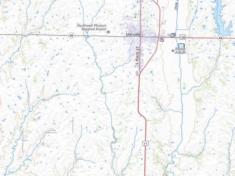 Radar-estimated hail-size map of the storm over Maryville, MO on Apr 23, 2026