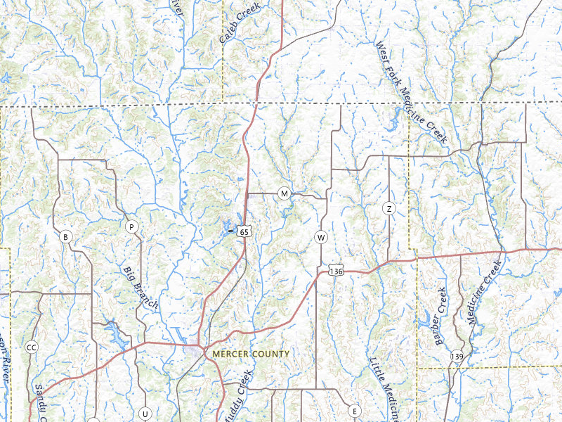 Radar-estimated hail-size map of the storm over Mercer, MO on Mar 5, 2026