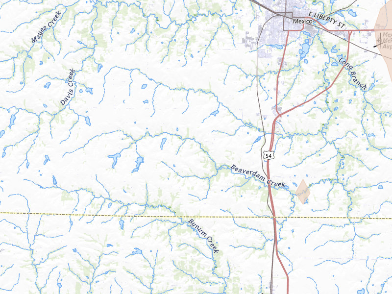 Radar-estimated hail-size map of the storm over Mexico, MO on Apr 26, 2026