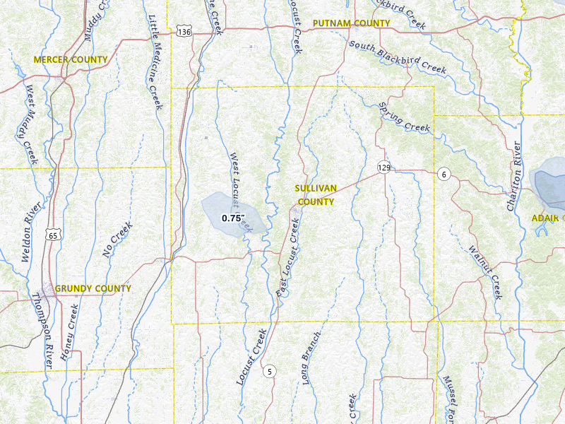 NEXRAD radar-signature map of the hail storm over Milan, MO on Aug 12, 2026