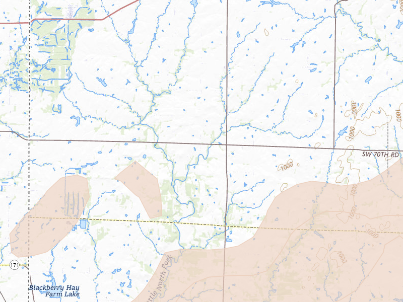 Radar-estimated hail-size map of the storm over Mindenmines, MO