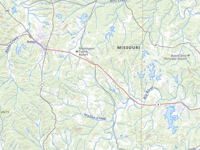 Radar-estimated hail-size map of the storm over Mineral Point, MO on Jul 31, 2026