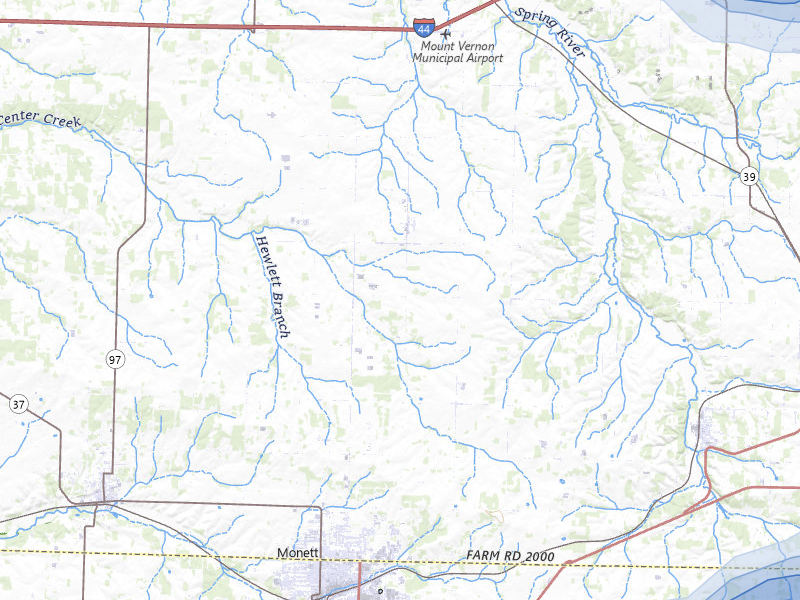 NEXRAD radar-signature map of the hail storm over Monett, MO on Apr 28, 2026