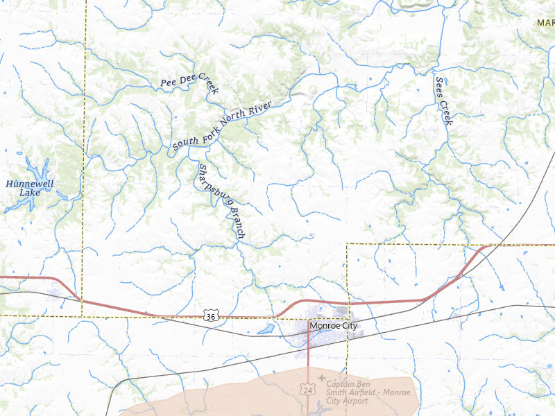 Radar-estimated hail-size map of the storm over Monroe City, MO on May 31, 2026