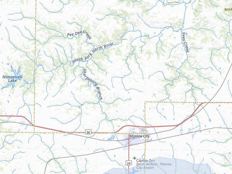 NEXRAD radar-signature map of the hail storm over Monroe City, MO on May 31, 2026