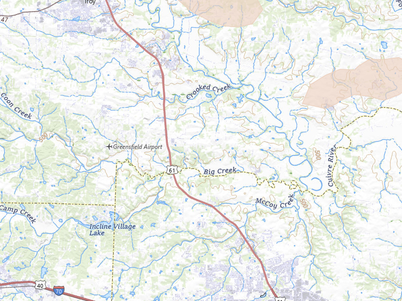 Radar-estimated hail-size map of the storm over Moscow Mills, MO on May 16, 2026