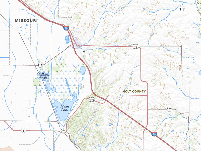 Radar-estimated hail-size map of the storm over Mound City, MO on Jul 3, 2026