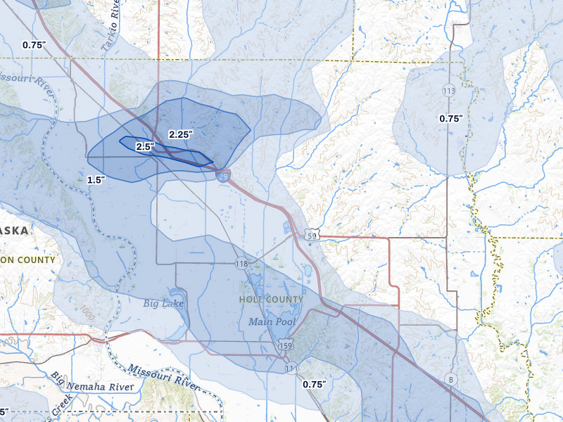 NEXRAD radar-signature map of the hail storm over Mound City, MO on Aug 9, 2026