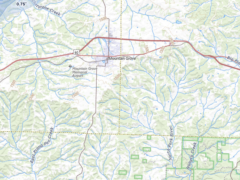 NEXRAD radar-signature map of the hail over Mountain Grove, MO