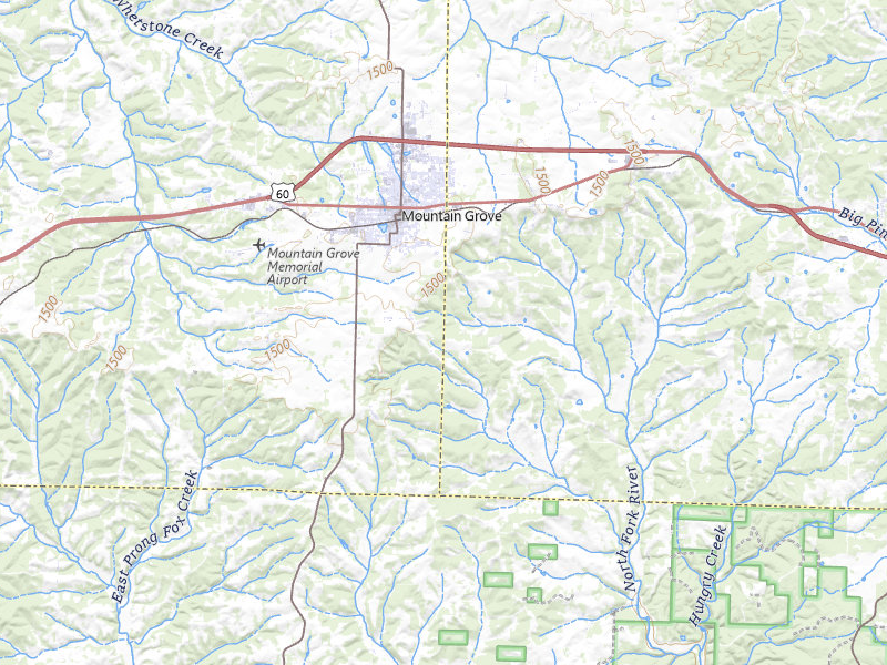 Radar-estimated hail-size map of the storm over Mountain Grove, MO