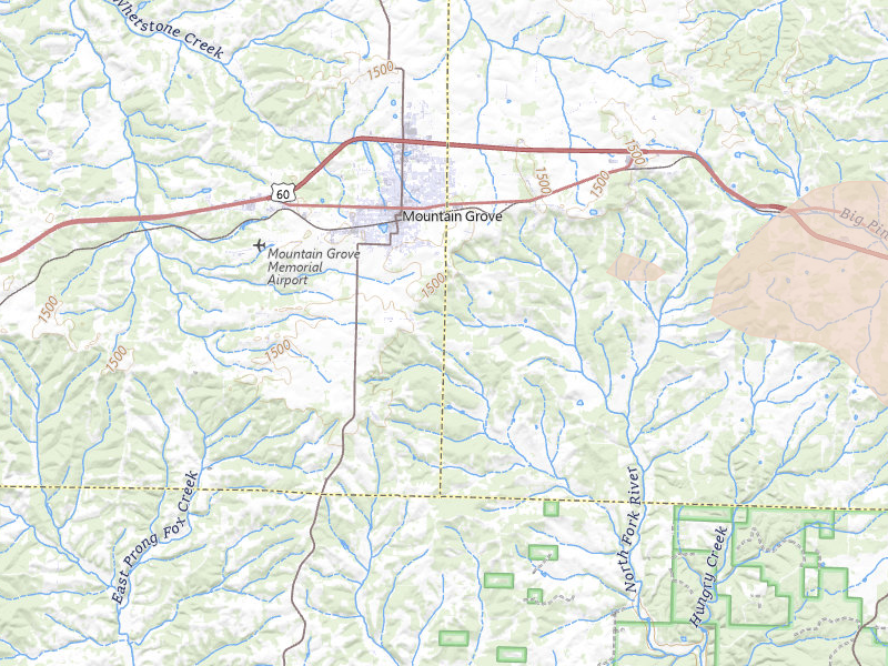 Radar-estimated hail-size map of the storm over Mountain Grove, MO