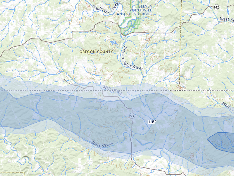 NEXRAD radar-signature map of the hail storm over Myrtle, MO on Apr 27, 2026