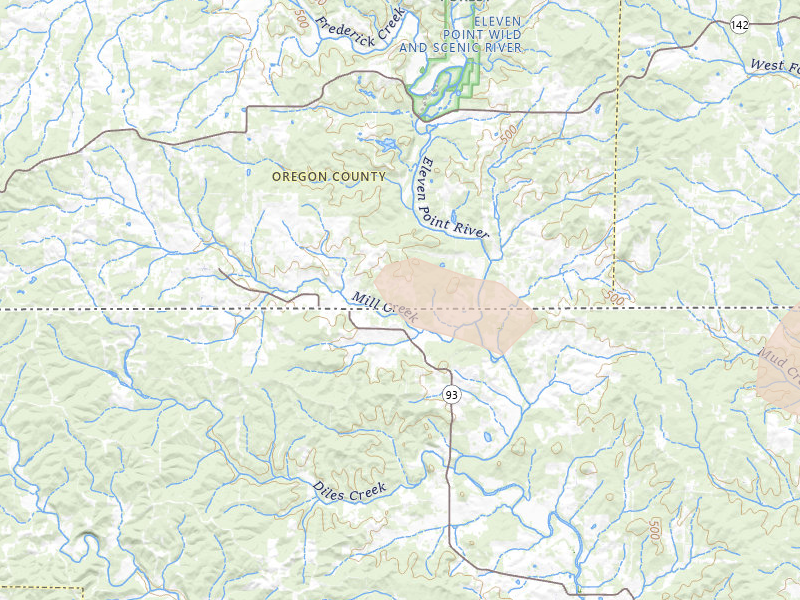 Radar-estimated hail-size map of the storm over Myrtle, MO on Jul 9, 2026